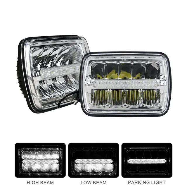 4x6 External LED Headlights H4 Low/High Beams 12V 4x6" LED Headlights