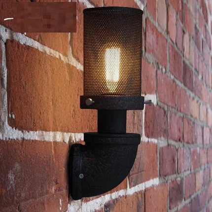 Retro Loft Style Iron Industrial Vintage LED Wall Light Fixtures Antique Water Pipe Lamp Bedside Wall Sconce Lampara Pared