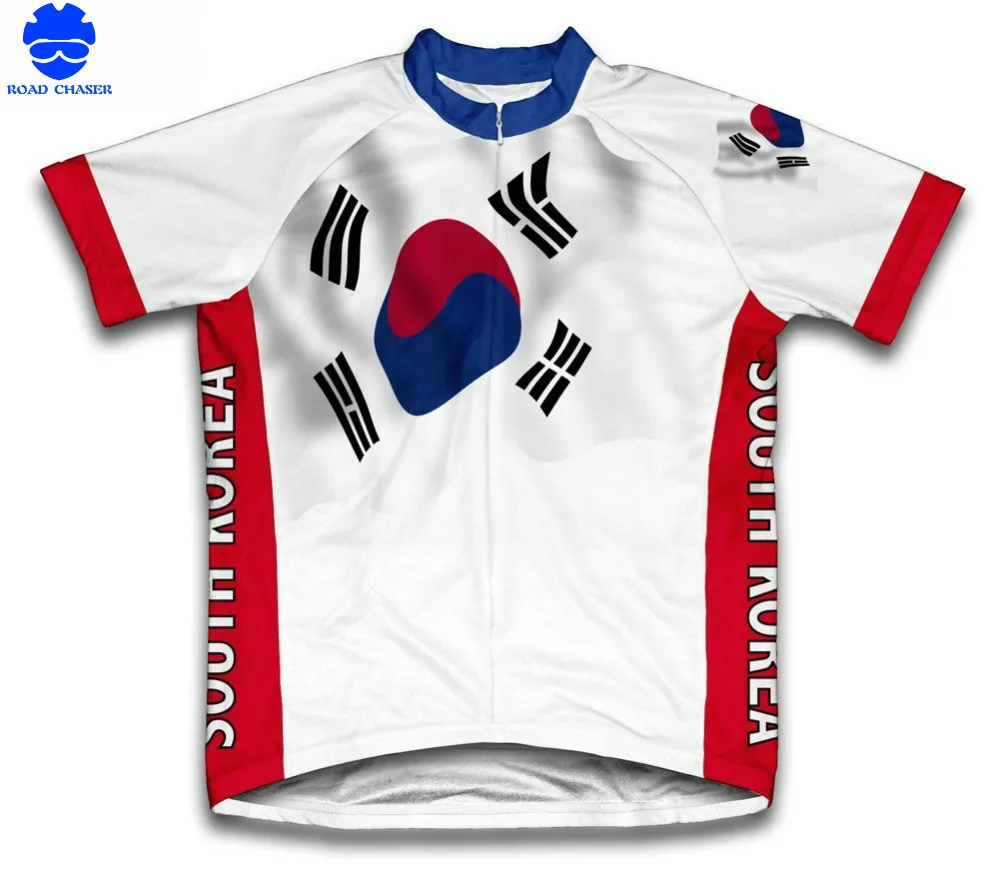 2019 South Korea Flag Maillot Ciclismo Short Sleeve Cycling Jersey Men
