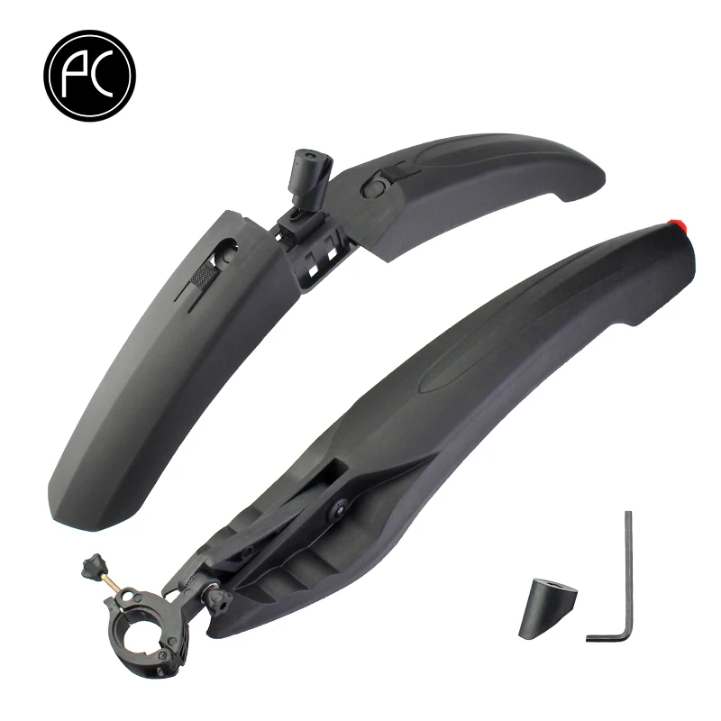 baratas PCycling Bicicleta Paralama Dianteiro Traseiro Quick Release Fenders Bicicleta de Estrada MTB Fender Mud Guard Asas Peças Com Lanterna Traseira LEVOU