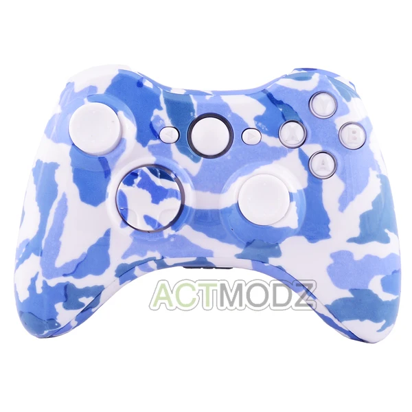 Special Offers For Microsoft Xbox 360 Controller Hydro Dipped White Blue Camo Shell Buttons Set Special Offers For Microsoft Xbox 360 Controller Hydro Dipped White Blue Camo Shell Buttons Set
