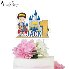 Knight торт Топпер тема принцесс замок бумажный торт Топпер вечерние поставки Дети День Рождения Вечеринка для украшения детского душа на заказ