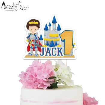 

Knight Cake Topper Princess Theme Castle Paper Cake Topper Party Supplies Kids Birthday Party Decoration Baby Shower Custom-Made