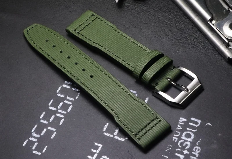 20 21 22 мм Высококачественный ремешок для часов ручной работы зеленые Роскошные бренды ремешки для часов из телячьей кожи браслет для IWC брендовые аксессуары для часов - Цвет ремешка: B