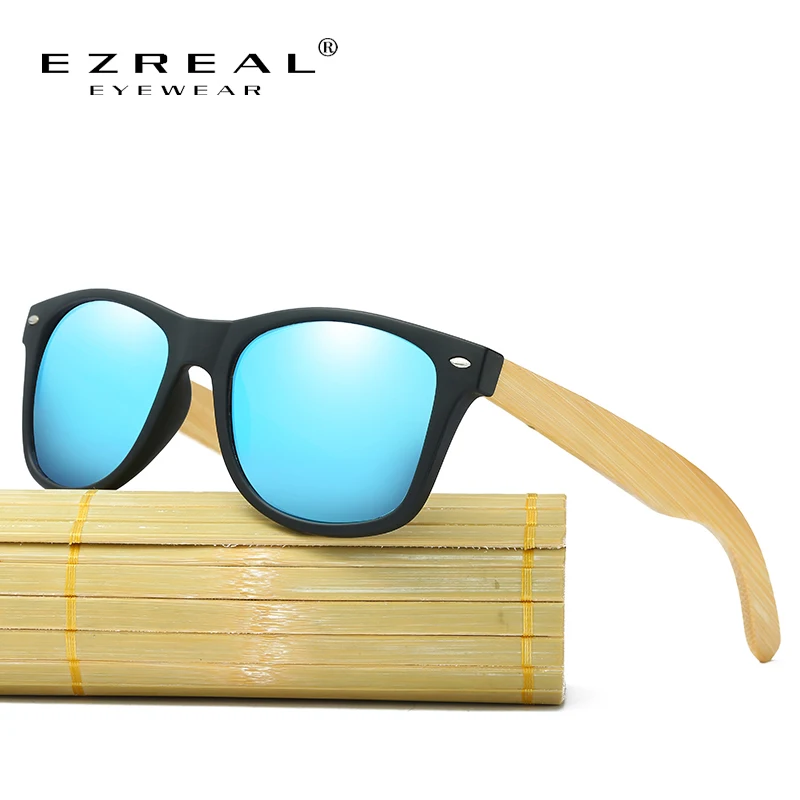 

EZREAL 2017 New Brand Design Bamboo Leg Sunglasses Polarized Men Wooden Sunglasses Women Original Wood Sun Glasses EZ022