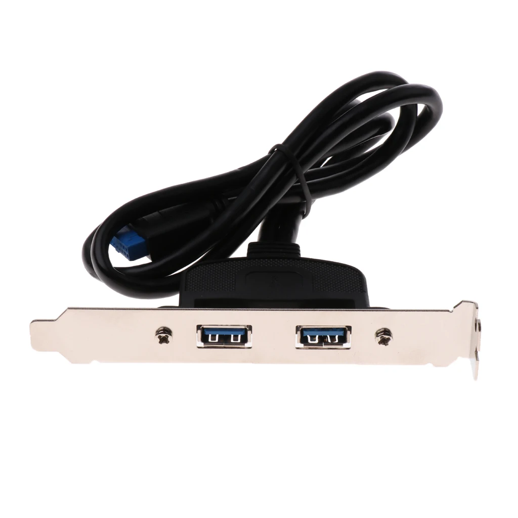 Dual USB 3.0 Female Rear Back Panel to Motherboard 20pin Connector Cable 