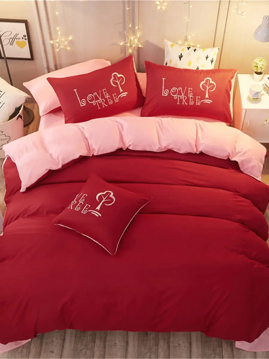 

4 Pcs Duvet Cover Set Lively Style Creative Tree Pattern Home Bedding Set