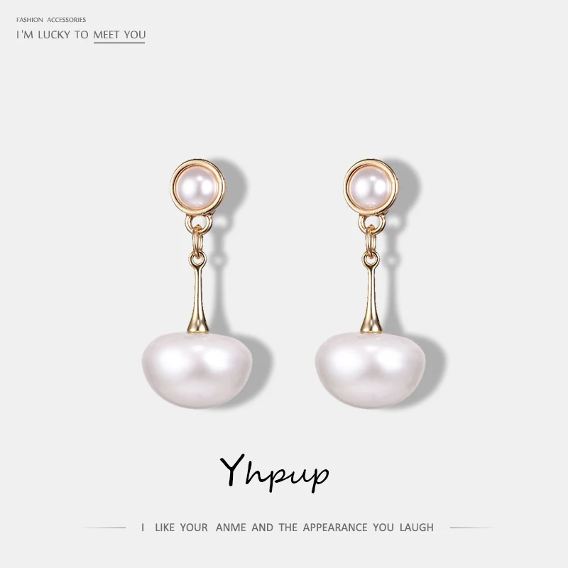 

Yhpup Concise Charm Simulated Pearl Dangle Drop Earrings For Women Statement Party Trendy Earrings Jewelry Brincos