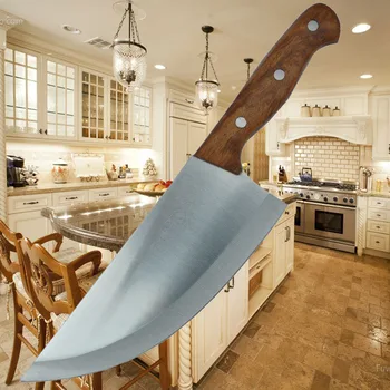 

Liang Da 4Cr13 Stainless Steel Slaughter Knife Big Size Pork Knife Split Handmade Forged Pig Sheep Slicing Knives Cleaver Knife