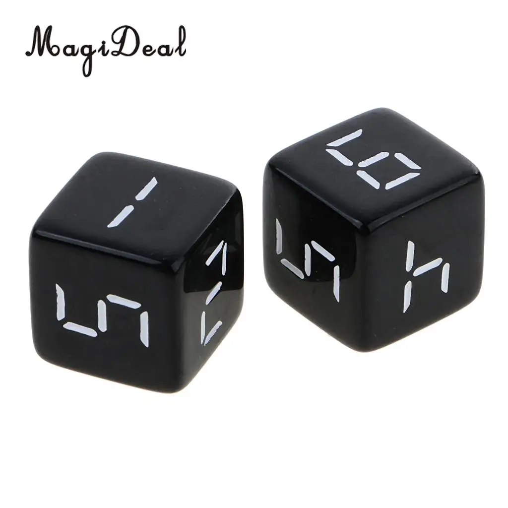 10 Pcs D6 Dice Six Sided Die Black with White Numbers for RPG Games 16mm Hot