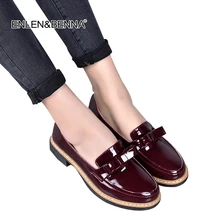 Г. весенне-осенние женские туфли на плоской подошве без застежки с круглым носком однотонный галстук-бабочка туфли из лакированной кожи с закрытым носком Размеры 35-40, черный, красный