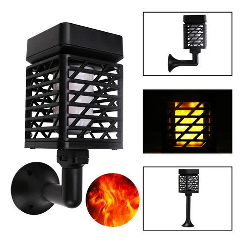 Solar do Jardim Conduziu a Lâmpada Luz ao ar Luz da Tocha Recarregável Chama Levou Ip65 Livre Solar Holofotes Paisagem Decoração Usb Led Luz