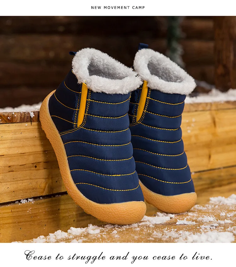 Зимние водонепроницаемые ботинки для мальчиков и девочек, кожаная резиновая детская обувь, теплые плюшевые зимние ботинки для детей, европейские 27-37, детская обувь