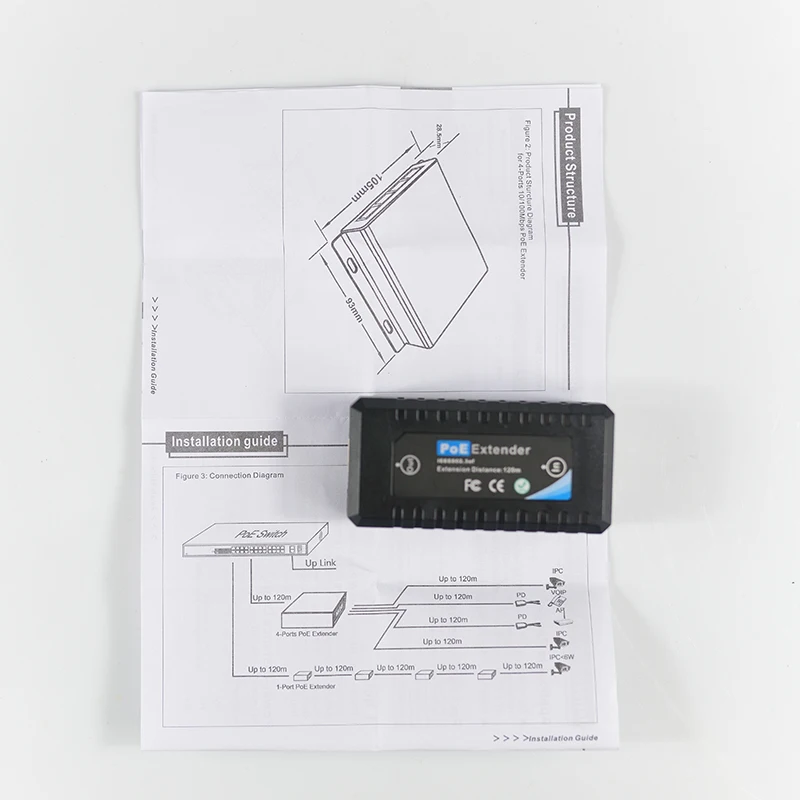 1 порт 10/100 м PoE Extender IEEE802.3af для Ethernet систем безопасности IP камеры|Коробки передач и