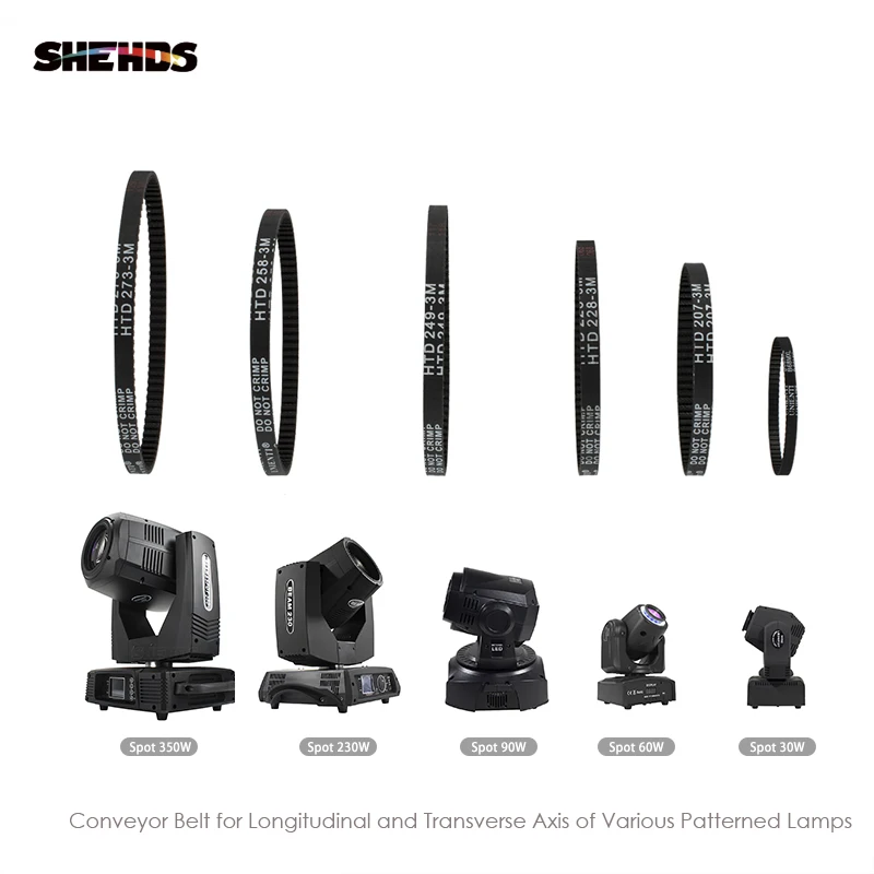

SHEHDS Moving Head Beam Light XY Axis Closed 2GT Loop Timing Belt Rubber 68 207 228 249 258 273 477 519mm Synchronous Belt parts