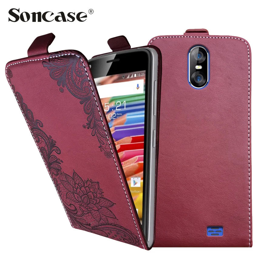 

3D Stereo Embossing lace flower butterfly flip up and down leather phone bag cover case for HomTom S12