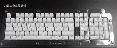 104 ключ с подсветкой, хрустальные колпачки/русские брелки, универсальные брелки с подсветкой(только keycap) для Cherry MX Mechanical Keyboard - Цвет: white