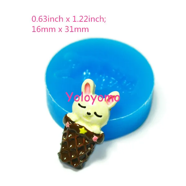 Free shipping X064YL Easter Bunny in Ice Cream Cone Silicone Mold Icecream Mold Miniature Food Free shipping X064YL Easter Bunny in Ice Cream Cone Silicone Mold Icecream Mold Miniature Food