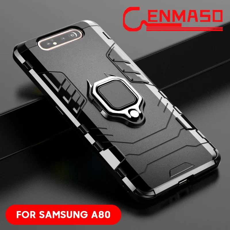 

FOR Samsung A80 Phone Case Car Bracket Finger Ring Anti-knock FOR Samsung Galaxy A80 Armor Magnetic Back Case PC+TPU Phone Case
