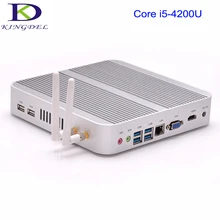 Kingdel безвентиляторный Мини-ПК, 4 К HTPC, неттоп с Intel Haswell i5-4200u Процессор, 8 ГБ Оперативная память + 128 ГБ SSD, HDMI, 4 * USB3.0, 300 м WIFI, оконные рамы 10 Pro