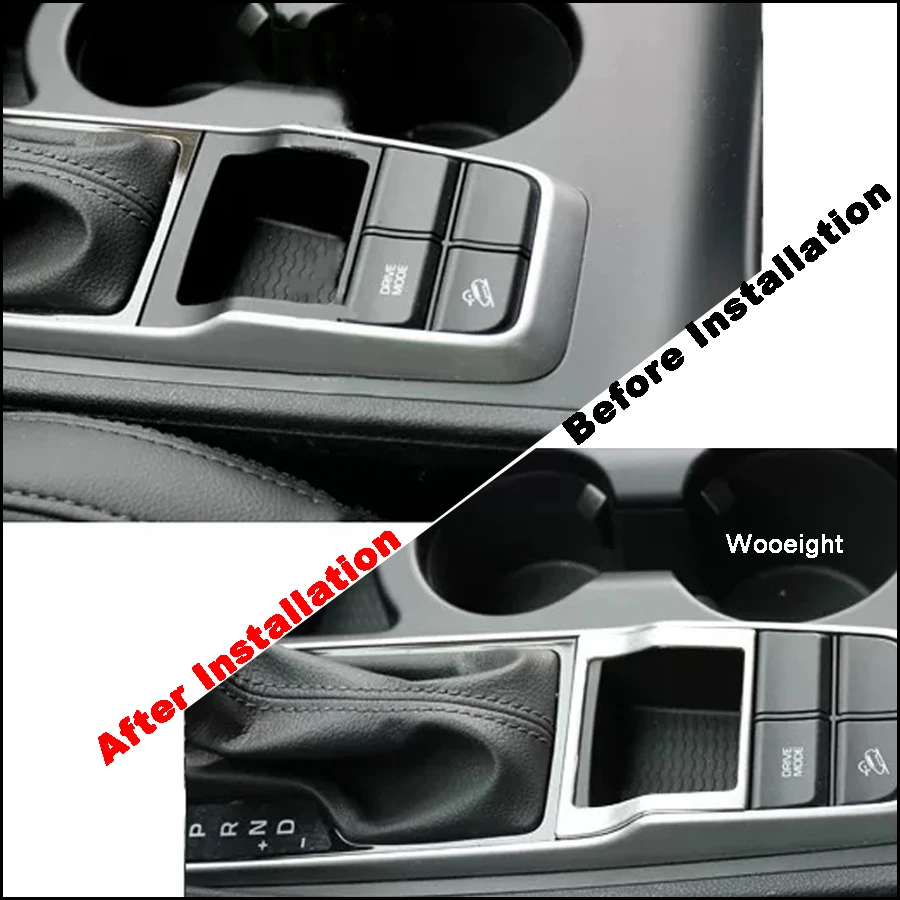 Wooeight Silver Gear Shift Trim For Hyundai Tucson 2015 2016 2017 2018 Car Interior Accessories Stainless Steel Frame Cover (5)