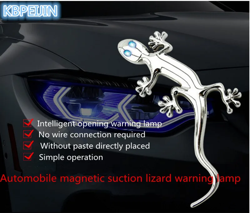 Светодиодная предупреждающая лампа Gecko King на солнечной/магнитной батарее 3D