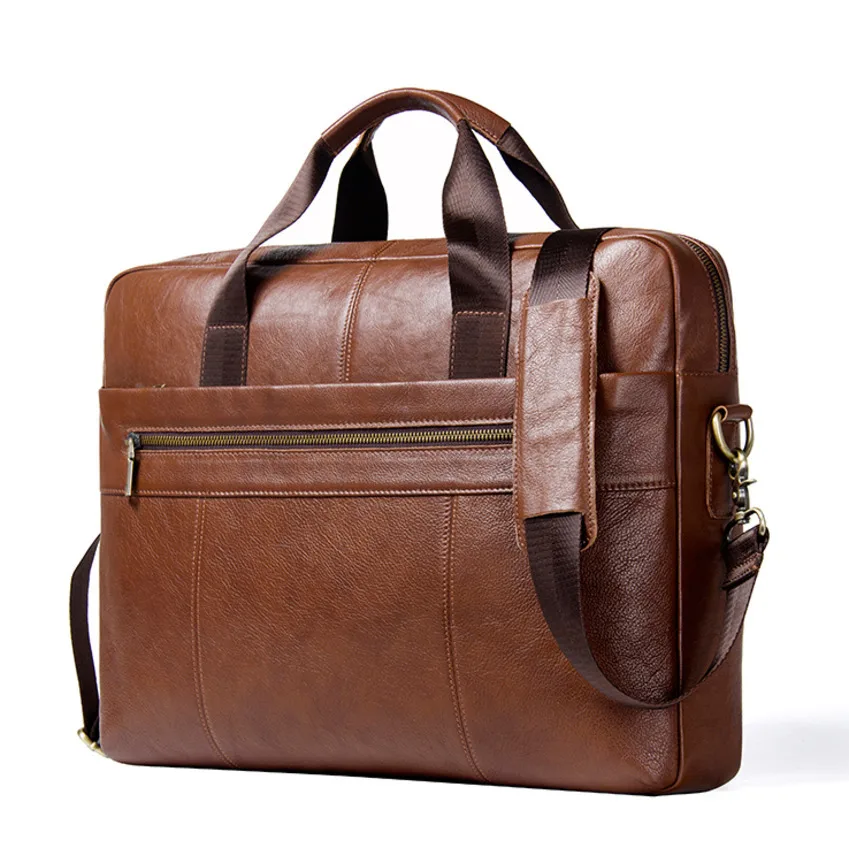 2019 جديد وصول جلد طبيعي رجل حقيبة ل 15.6 بوصة محمول الرجال Crossbody أكياس كبيرة الأعمال حقيبة كتف للذكور