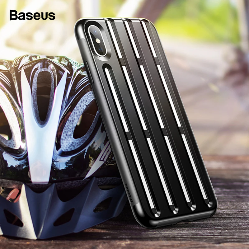 

Baseus Rugged Armor Case For iPhone Xs Max Coque Helmet Soft Silicone Hard PC Hybrid Protective Cover For iPhone XR Xsmax Fundas