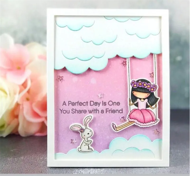 

Cute girl Transparent Clear Stamps Silicone Seals for DIY scrapbooking photo album Card Making