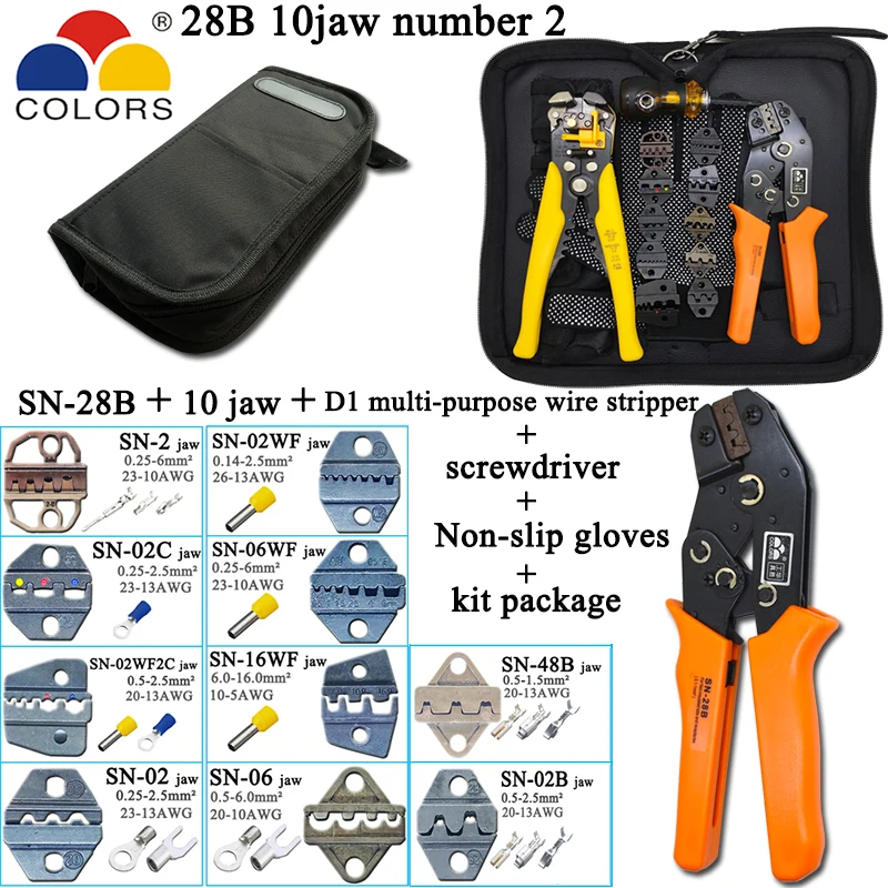 Cena SN 28B szczypce 10 pazury dla TAB 2.8 4.8 6.3 C3 XH2.54 3.96 2510 rurka nie elektryczne zacisk blok szczypce do zaciskania zestaw narzędzi