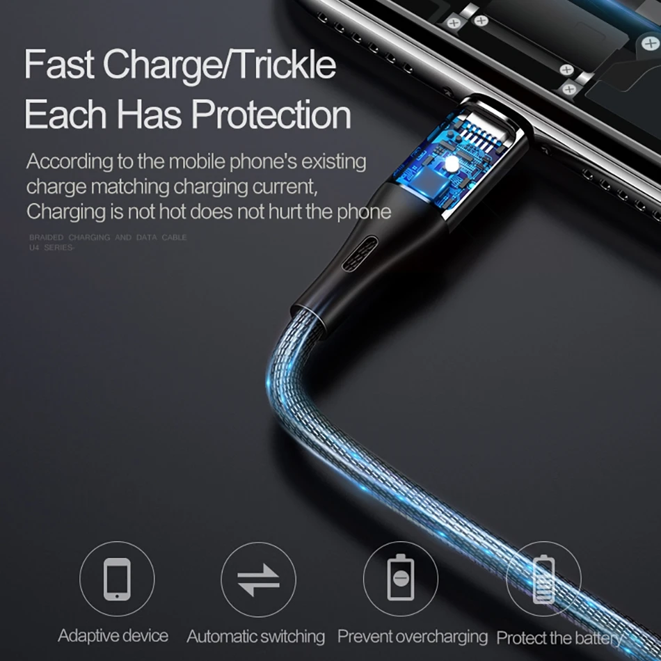 Usb кабель с разъемом lightning для быстрой зарядки 0 25 м 1 2 м|Кабели мобильных