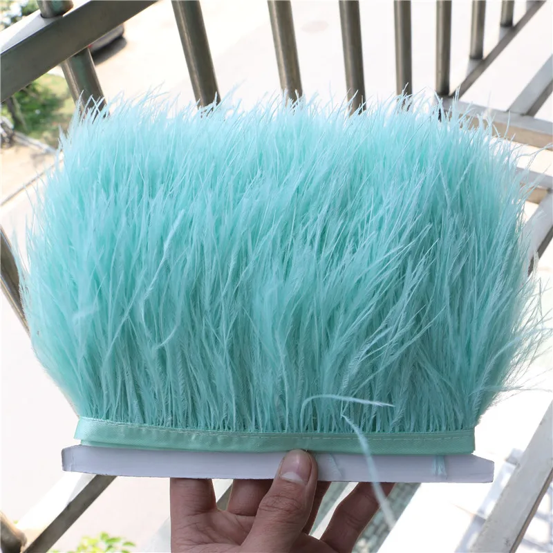 

4-6" tiffany blue high quality ostrich feather trims ostrich plume fringe trimming holiday party supplies clothing accessories