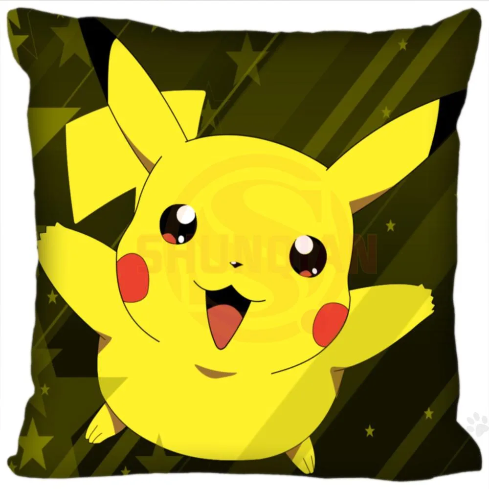 

New Hot Custom Pillowcase pokemon soft 35x35cm 40x40cm (One Side) Pillow Cover Zippered Drop Shipping