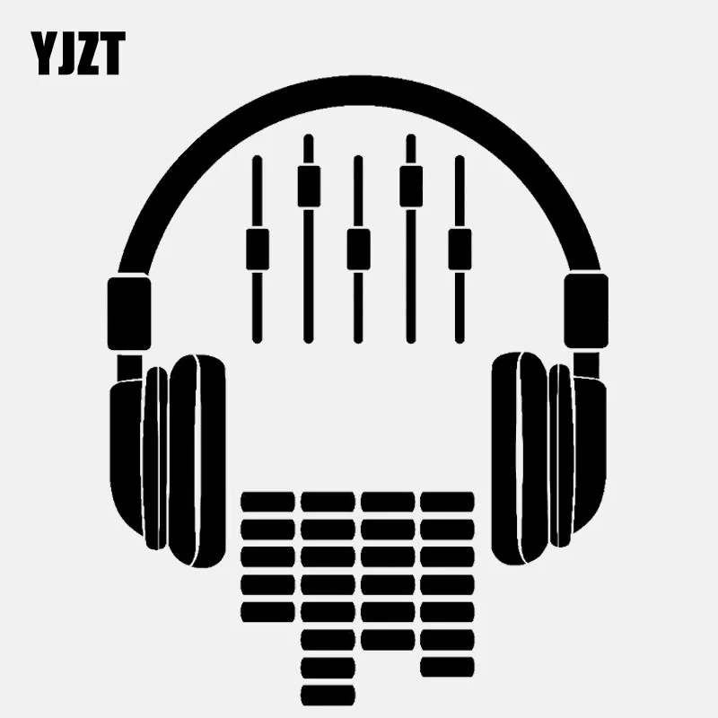 YJZT 11 4 см * 14 3 Φ Music Dj Rock виниловая черная/серебряная наклейка на