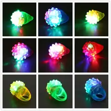 6 шт. в упаковке, мигающие кольца на палец, светодиодные резиновые кольца для вечерние кольца, желе, светильник-пузырь, игрушка на палец Z925
