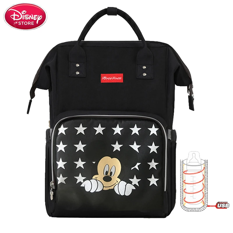Disney сумка для подгузников рюкзак USB бутылка изоляционные сумки Минни Микки большая сумка для путешествий Оксфорд кормления ребенка Мумия сумочка - Цвет: Style 23