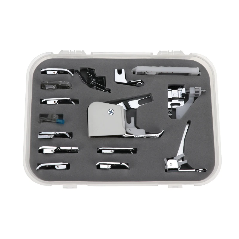 

15pcs Multifunction Domestic Sewing Machine Presser Walking Foot Feet Kit Accessories Arts Crafts Apparel Sewing Tools