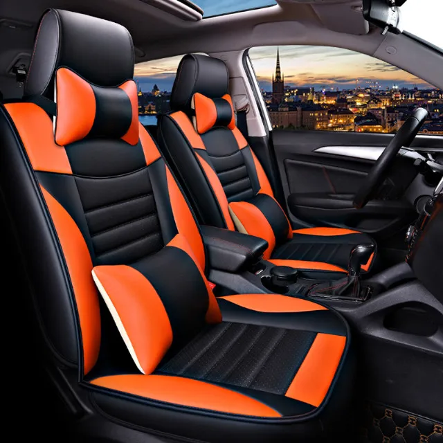 Orange Спереди и сзади) роскошные кожаные сиденья для peugeot 4007 4008 405 406 407 408 5008 508 607 807 2010 2009 2008 2007 - Название цвета: Orange