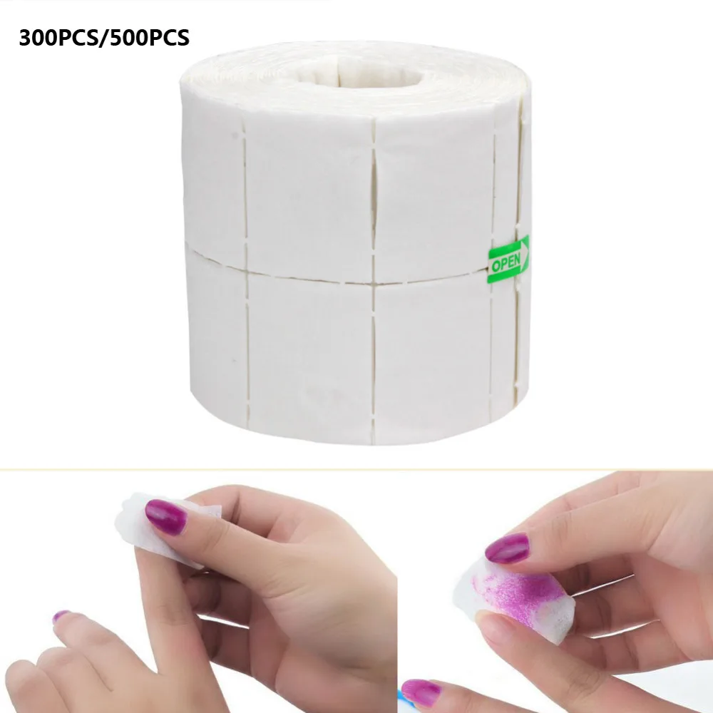 300/500 шт/рулон Белый Nail Ватные диски салфетки для удаления ногтей гелем что нибудь