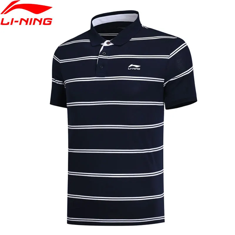 

Li-Ning Men's The Trend T-Shirts Stripes Breathable Comfort 100% Cotton Regular Fit LiNing Sports Polo Tee Tops APLN283 MTS2883