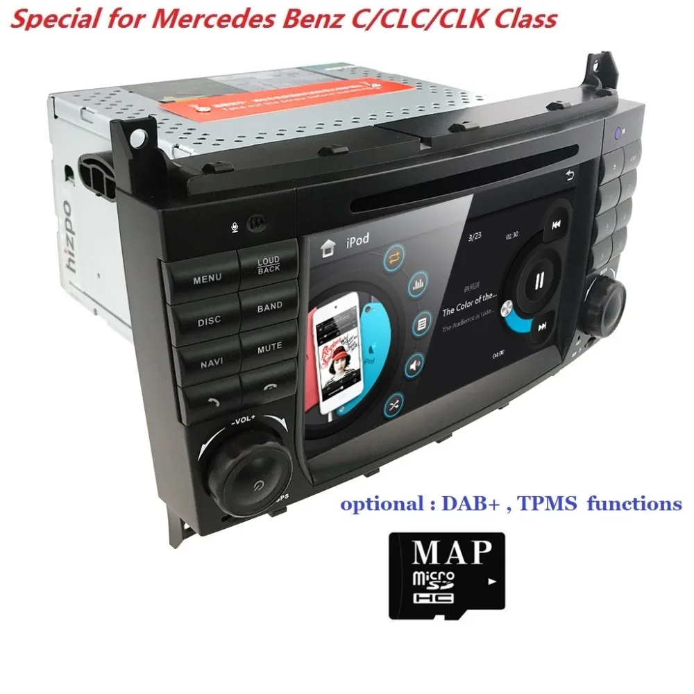 Discount New 7"Car DVD radio for Mercedes Benz C-Class W203 2004-2007 CLC W203 2008-2010 CLK W209 2005-2011 GPS Navigation USB RDS BT SD 5