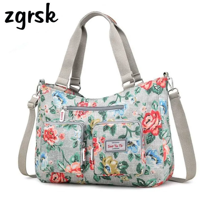 

Flowers Design Luxury Handbags Women Messenger Bags Causal Large Female Totes High Quality Handbag Nylon Ladies Shoulder Bags