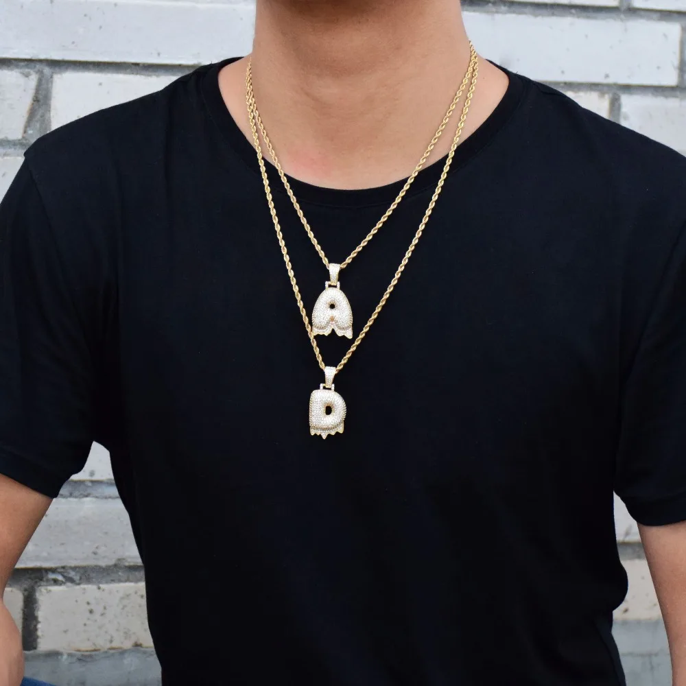 Gold Color Cubic Zircon Hip Hop Jewelry 