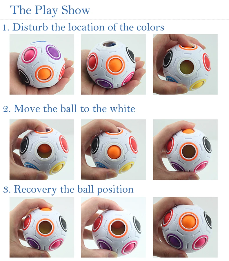 11 цветов магический Радужный шар креативный Сферический куб головоломка футбол игрушки Magic Cube Детский образовательный шар забавная