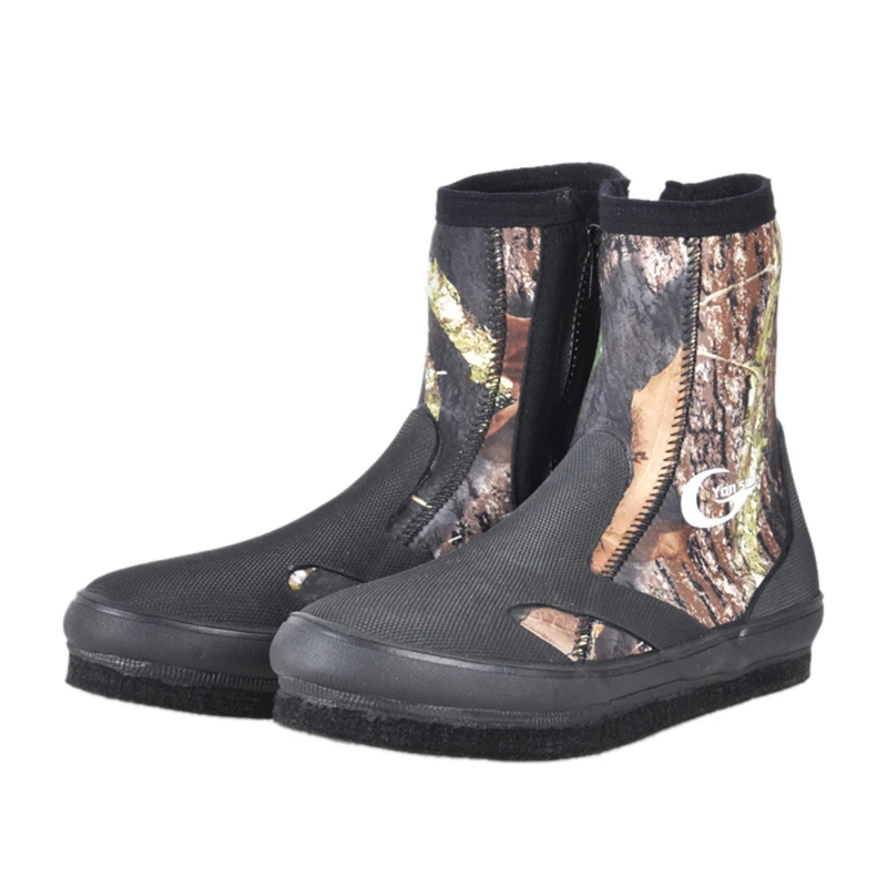Yonsub ботинки для дайвинга из неопрена износостойкая дышащая обувь Нескользящая рыболовная обувь камуфляжная теплая водонепроницаемая Спортивная обувь - Цвет: Армейский зеленый