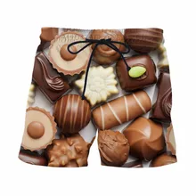 Миндальные шелковистые шоколадные повседневные шорты Harajuku летние для серфинга шорты унисекс забавные уличные сетчатые дышащии эластичные для талии шорты