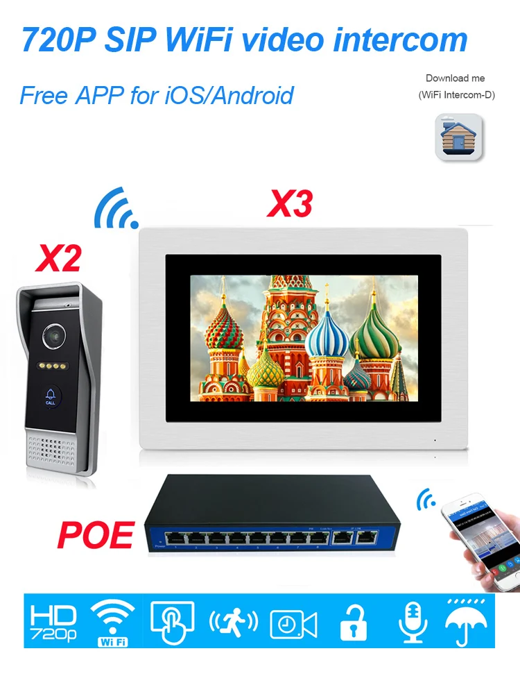 villa video door phone intercom 2-3