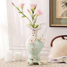 Handcrafts fashion ceramic flower vase gold painting vase tabletop home decoration gift Accessories Flower Pot Desktop