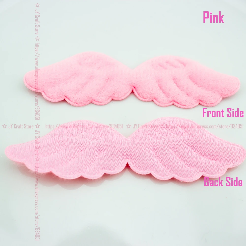Pink Velvet Fabric Angel Wing Appliques FZ0454-05