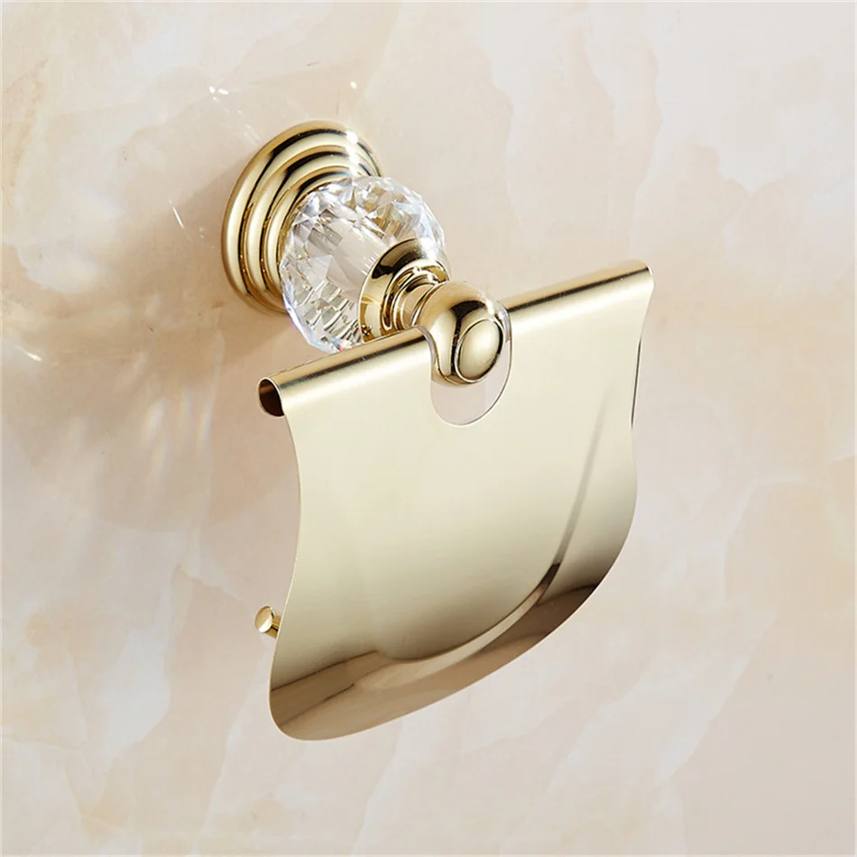 Leyden роскошный для туалета держатель для бумаги кристалл держатель для туалетной бумаги золото настенное крепление Европейский держатель для туалетной бумаги аксессуары для ванной комнаты